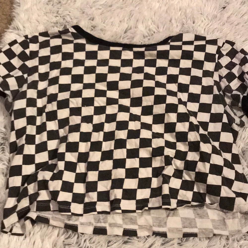 Black and white checkered crop top🖤🤍